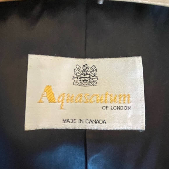 Vintage Aquascutum Navy Wool Long Raglan Coat Wool Mens 44/54Eu made in Canada - Picture 9 of 10